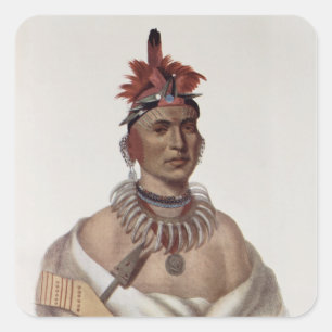 Pegatina Cuadrada El Chon-CA-PE o "Kansas grande", un jefe de Oto