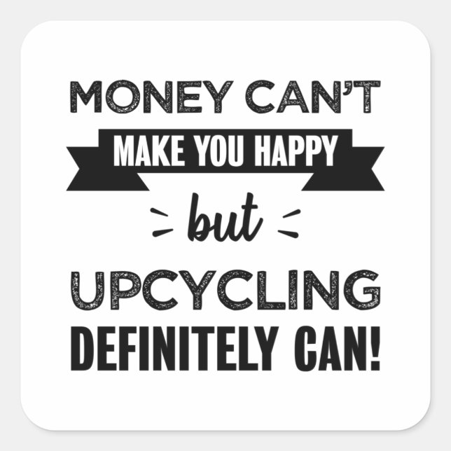 Pegatina Cuadrada El ciclismo ascendente te hace feliz regalo gracio (Anverso)