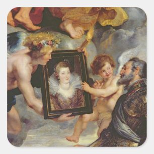 Pegatina Cuadrada El Ciclo Médico: Enrique IV recibiendo retrato