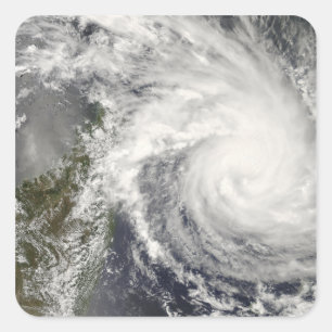 Pegatina Cuadrada El ciclón tropical Iván se acerca a Madagascar