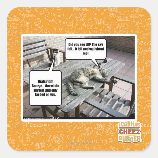 Pegatina Cuadrada El cielo está cayendo (Anverso)