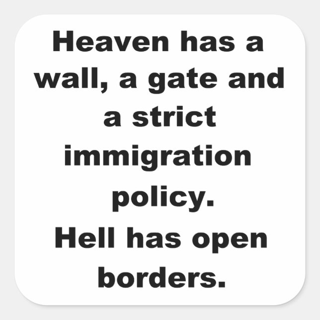 Pegatina Cuadrada El cielo tiene una pared popular (Anverso)