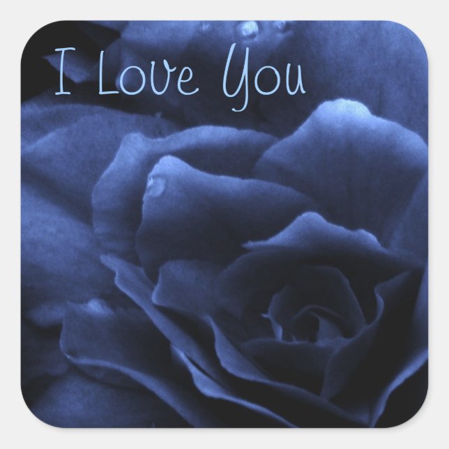 Pegatina Cuadrada El cierre azul real de una Begonia doble (Anverso)