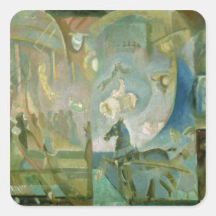 Pegatina Cuadrada El circo, c.1910