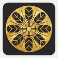 El clan inoue kamon en oro falso en negro
