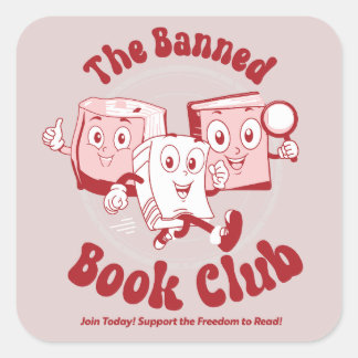 Pegatina Cuadrada El Club del Libro Prohibido