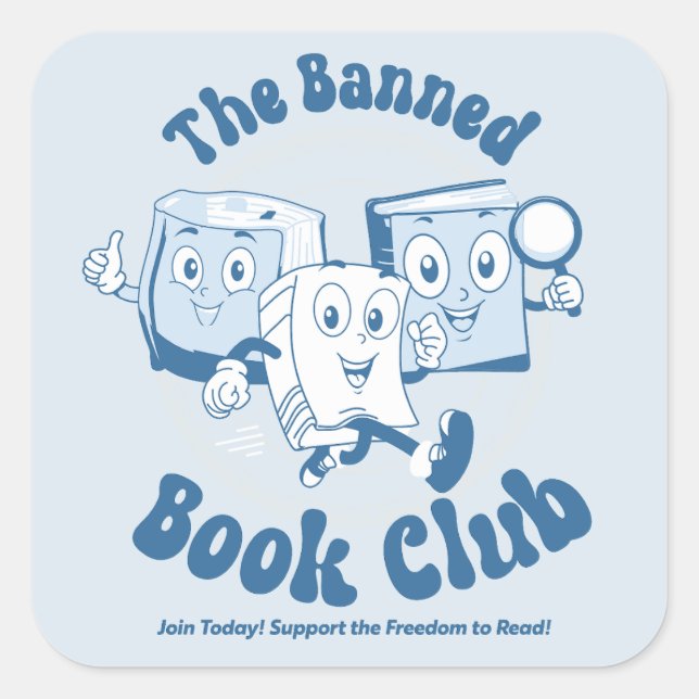 Pegatina Cuadrada El Club del Libro Prohibido (Anverso)