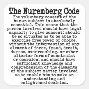 Pegatina Cuadrada El Código de Nuremberg