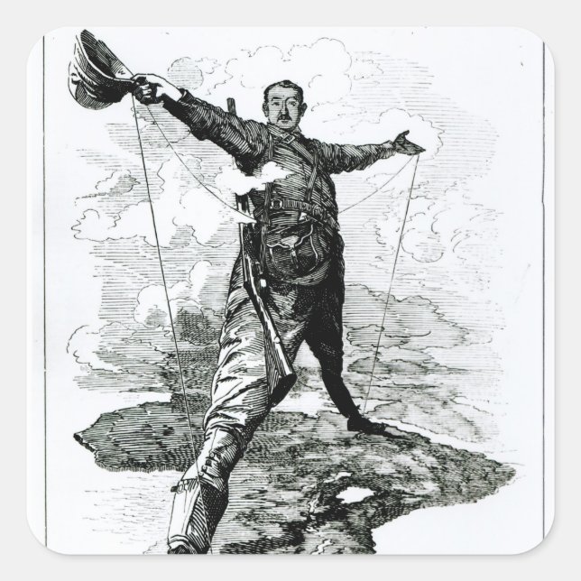 Pegatina Cuadrada El coloso de rodas de Punch (Anverso)