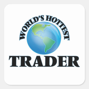 Pegatina Cuadrada El comerciante más caliente del mundo