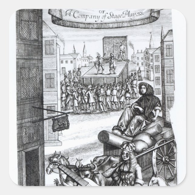 Pegatina Cuadrada El cómico romance de Paul Scarron (Anverso)