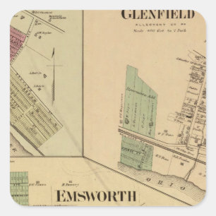 Pegatina Cuadrada El condado de Allegheny, Pennsylvania