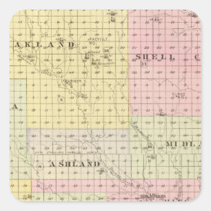 Pegatina Cuadrada El condado de Boone, Nebraska
