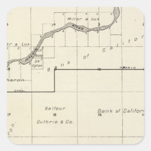 Pegatina Cuadrada El condado de Fresno, California 25