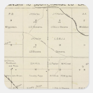 Pegatina Cuadrada El condado de Fresno, California 33
