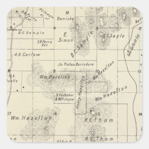 Pegatina Cuadrada El condado de Fresno, California 5