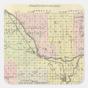 Pegatina Cuadrada El condado de Howard, Nebraska