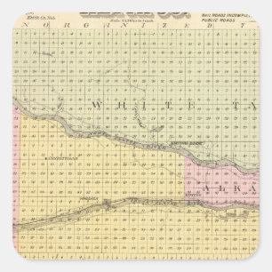Pegatina Cuadrada El condado de Keith, Nebraska