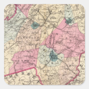 Pegatina Cuadrada El condado de Morris, NJ