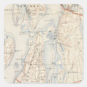 Pegatina Cuadrada El condado de Newport, Rhode Island