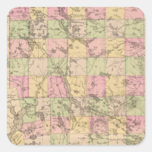 Pegatina Cuadrada El condado de Piscataquis, Maine