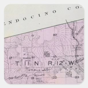 Pegatina Cuadrada El condado de Sonoma, California 24