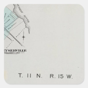 Pegatina Cuadrada El condado de Sonoma, California 3