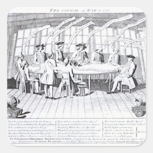Pegatina Cuadrada El Consejo de Guerra de 1756 (Anverso)