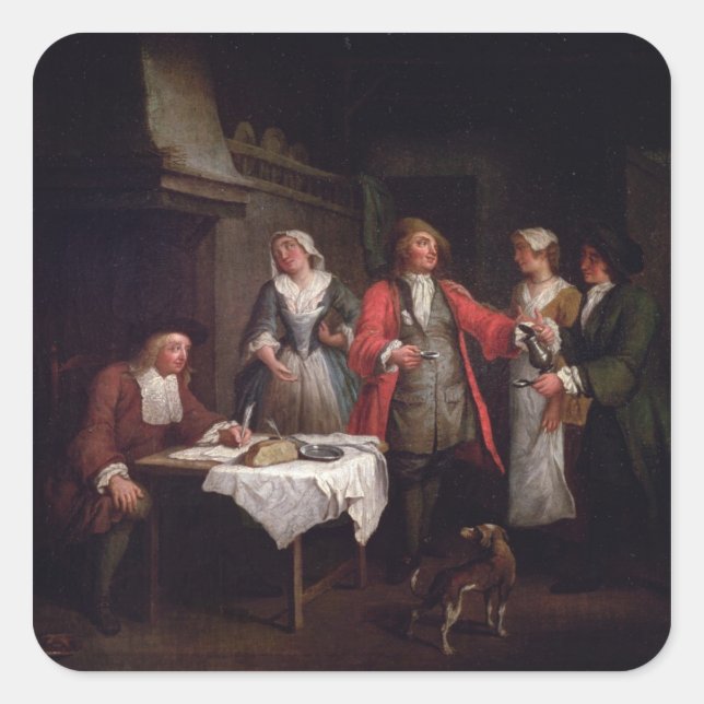 Pegatina Cuadrada El contrato matrimonial (Anverso)