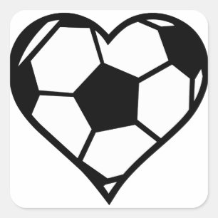 Pegatina Cuadrada El corazón del fútbol