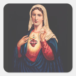 Pegatina Cuadrada El corazón inmaculado de María