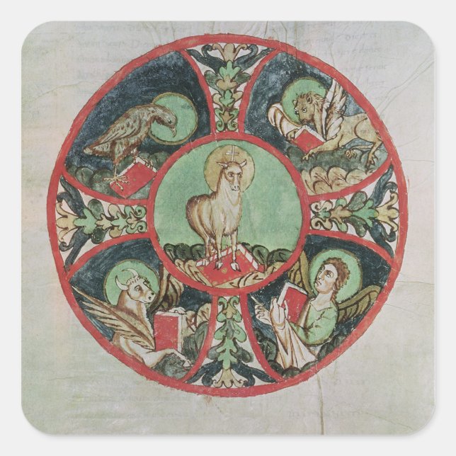 Pegatina Cuadrada El Cordero de Dios (Anverso)