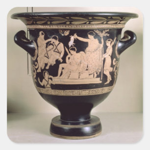 Pegatina Cuadrada El cráter atlántico de figuras rojas que represent