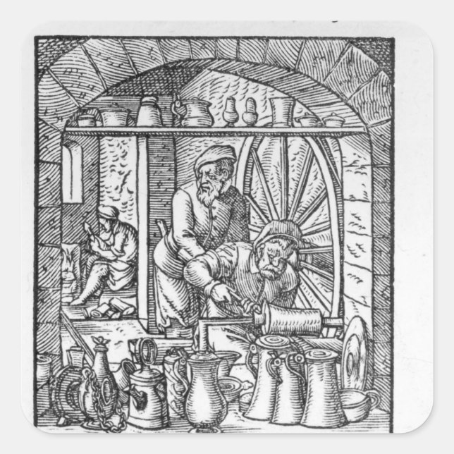 Pegatina Cuadrada El creador de tankard (Anverso)