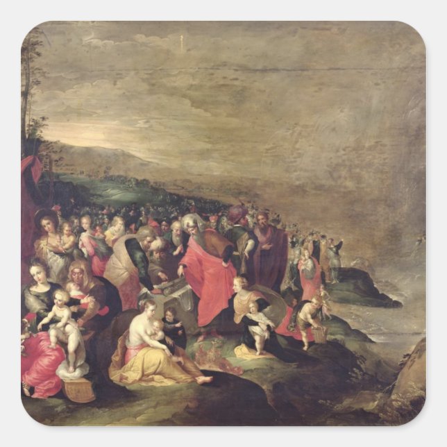 Pegatina Cuadrada El cruce del Mar Rojo (Anverso)