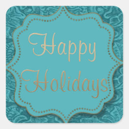 Pegatina Cuadrada El cuero con herramientas occidentales con vacacio