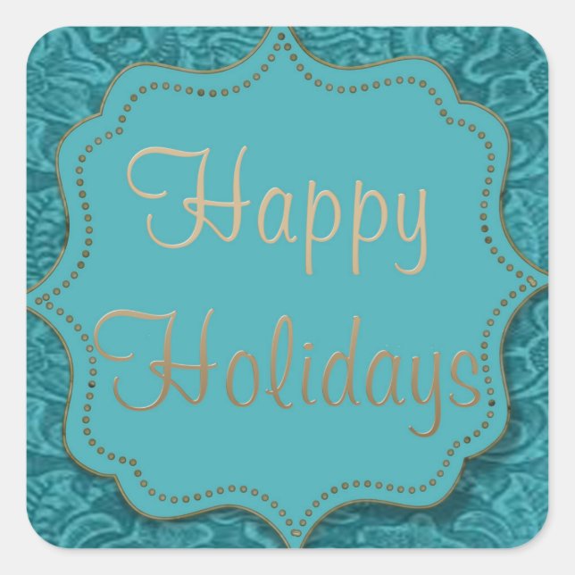 Pegatina Cuadrada El cuero con herramientas occidentales con vacacio (Anverso)