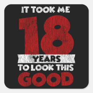 Pegatina Cuadrada El Cumpleaños De 18 Años Me Llevó A Ver Bien El