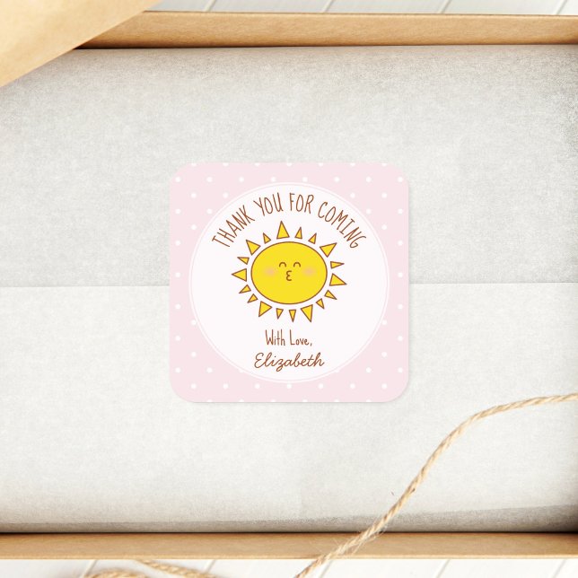Pegatina Cuadrada El cumpleaños del pequeño Chica Sunshine gracias p (Subido por el creador)