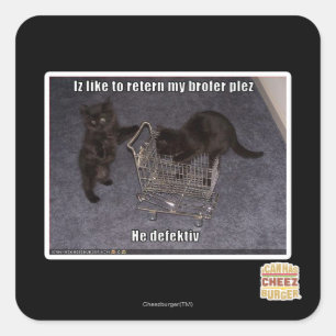 Pegatina Cuadrada Él defectuoso