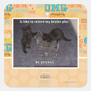 Pegatina Cuadrada Él defectuoso