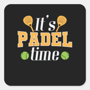 Pegatina Cuadrada El deporte de tenis en la hora del palo