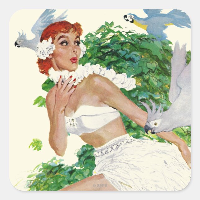 Pegatina Cuadrada El derrame de las islas (Anverso)