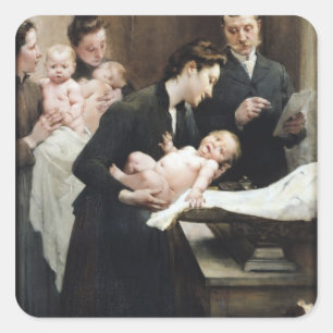 Pegatina Cuadrada El descenso de la leche en BellevilleDoctor Variot