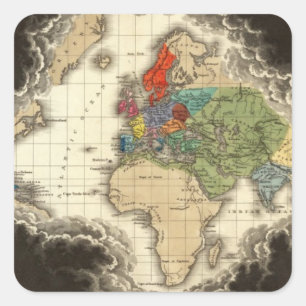 Pegatina Cuadrada El descubrimiento de América 1498 AD