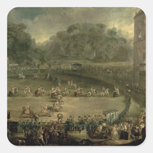 Pegatina Cuadrada El desfile real (Anverso)