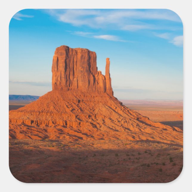 Pegatina Cuadrada El desierto de Utah en Monument Valley se mezcla e (Anverso)