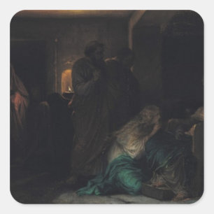 Pegatina Cuadrada El desmayo de la Virgen, 1856