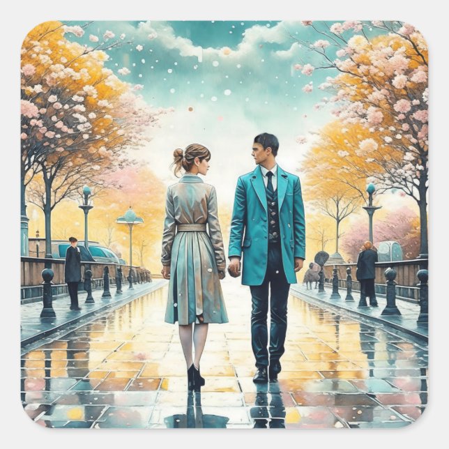 Pegatina Cuadrada El Destino Nos Juntó (Anverso)