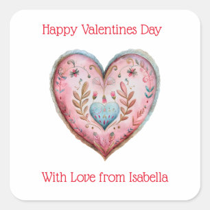 Pegatina Cuadrada El día de San Valentín